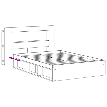 Bedframe met opslag Wit 160 x 200 cm Bewerkt hout