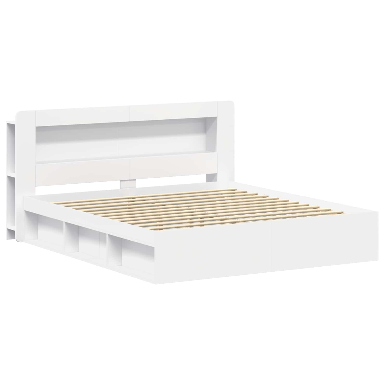 Bedframe met opslag Wit 180 x 200 cm Bewerkt hout