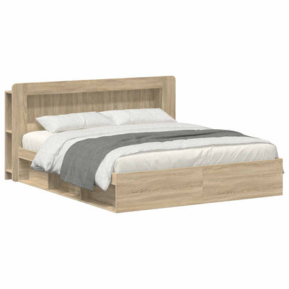 Bedframe met opslag Sonoma Eiken 200 x 200 cm Bewerkt hout