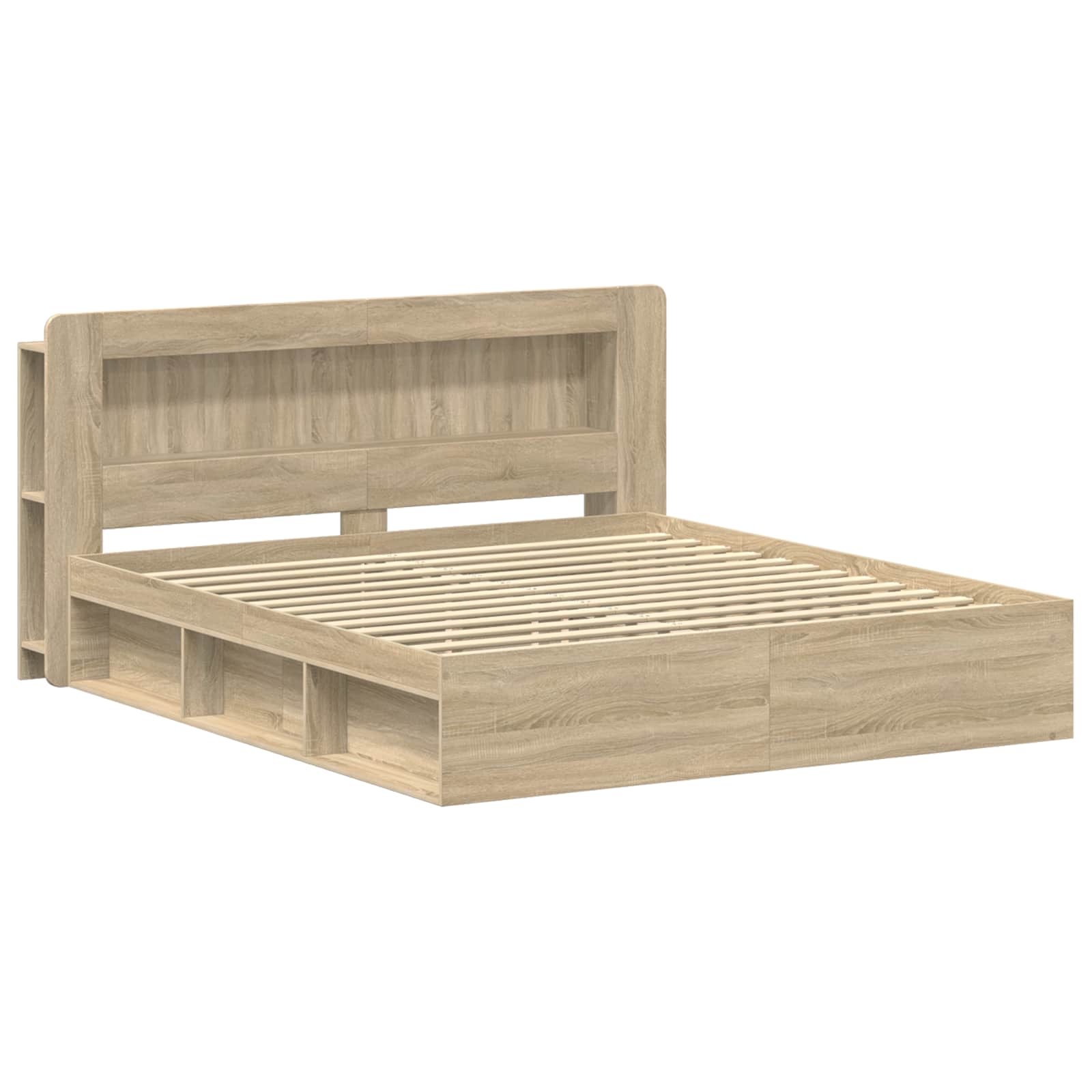 Bedframe met opslag Sonoma Eiken 200 x 200 cm Bewerkt hout