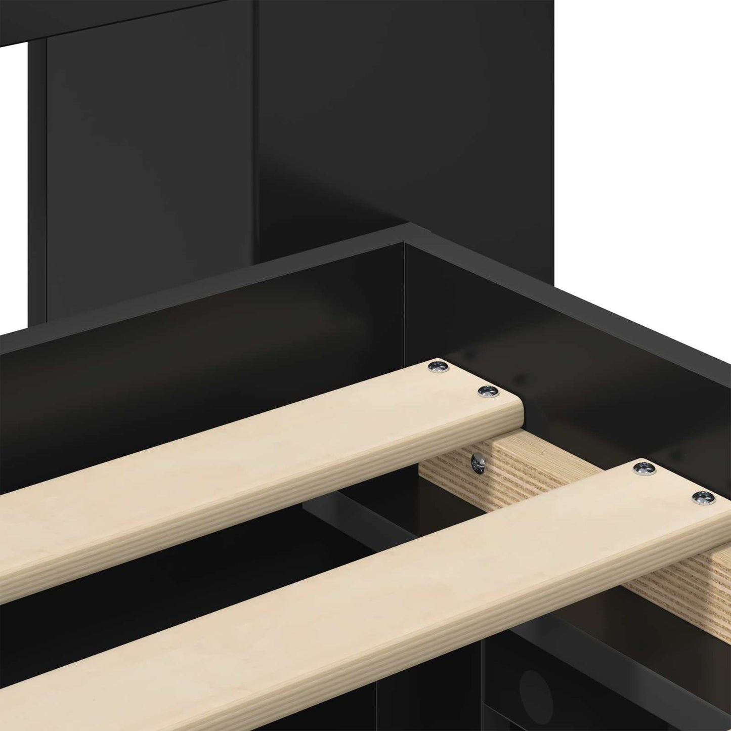 Bedframe met opslag met lade Zwart 75 x 190 cm Bewerkt hout