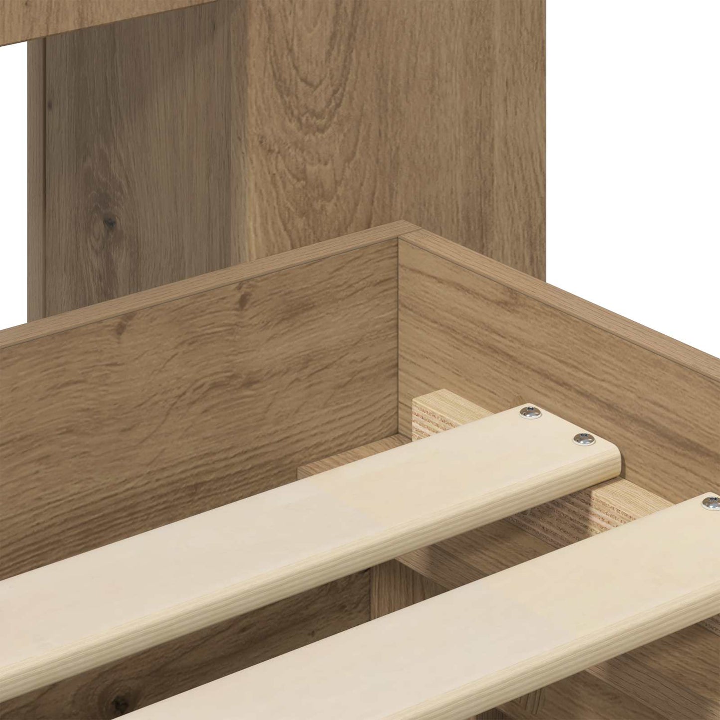 Bedframe met opslag Artisanaal eiken 80 x 200 cm Bewerkt hout