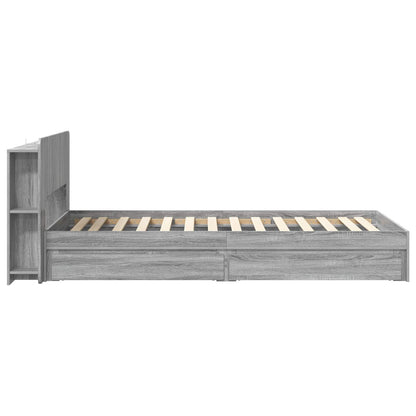 Bedframe met opslag Grijs Sonoma 90 x 200 cm Bewerkt hout