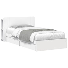 Bedframe met opslag met lade Wit 90 x 200 cm Bewerkt hout