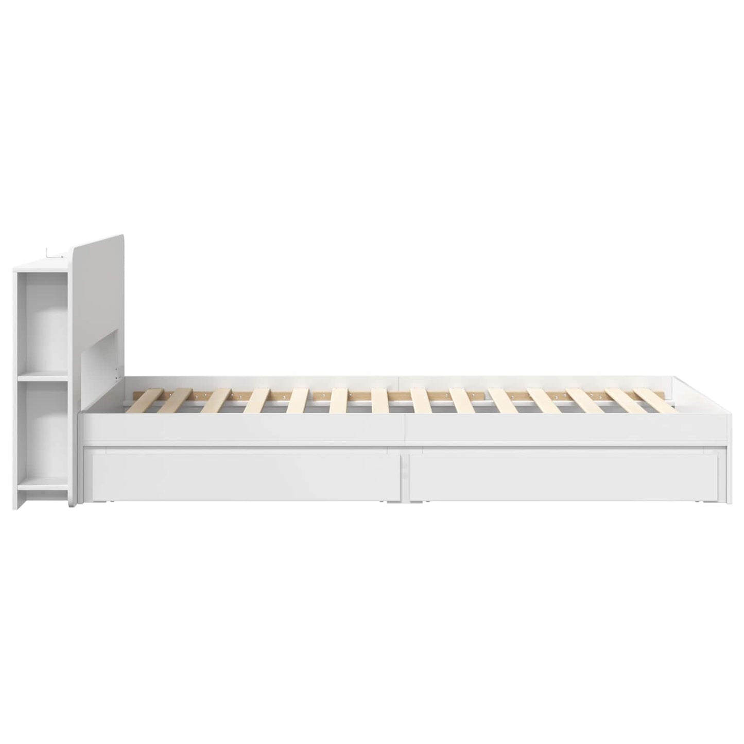Bedframe met opslag met lade Wit 90 x 200 cm Bewerkt hout