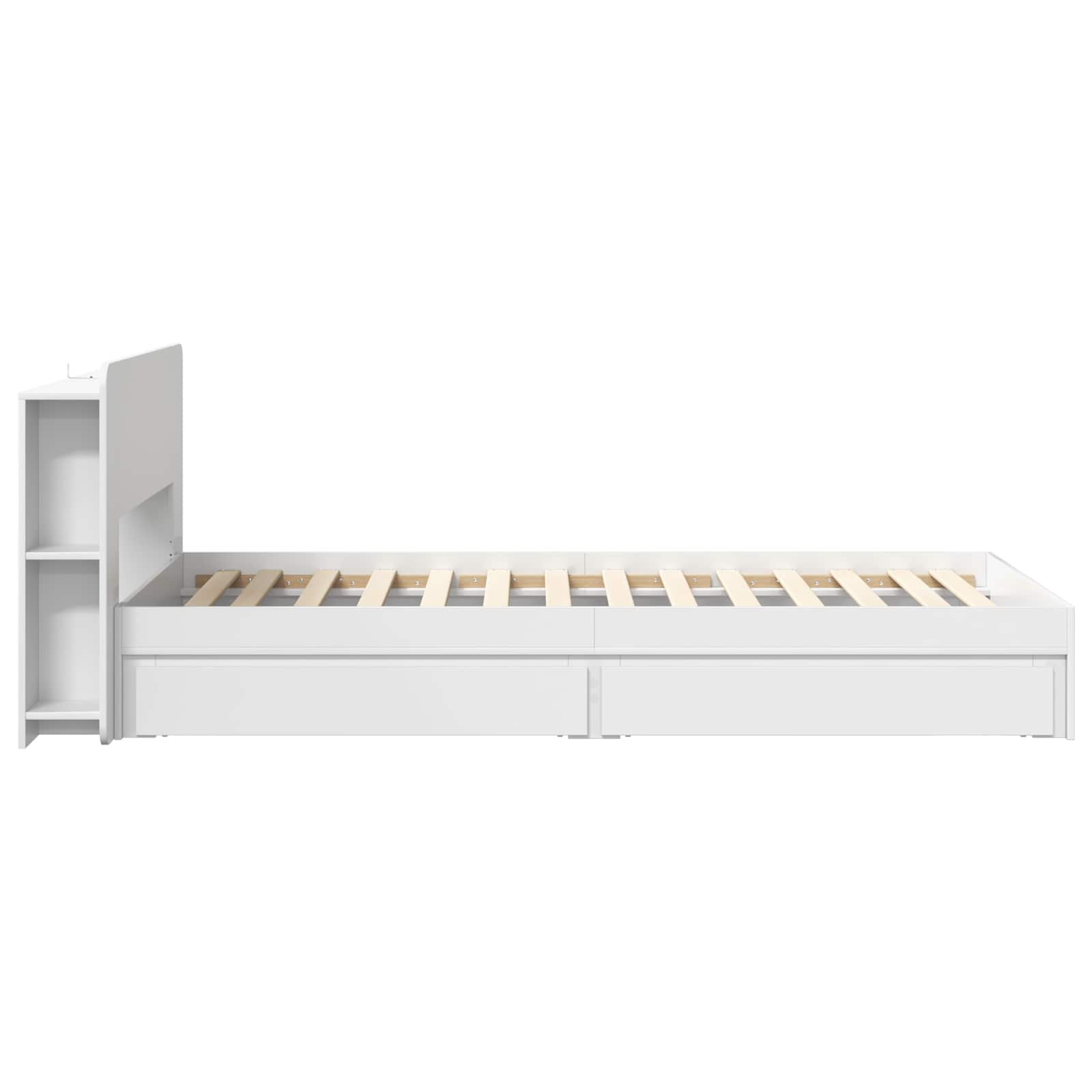 Bedframe met opslag met lade Wit 90 x 200 cm Bewerkt hout