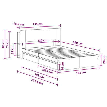 Bedframe met opslag Bewerkt hout