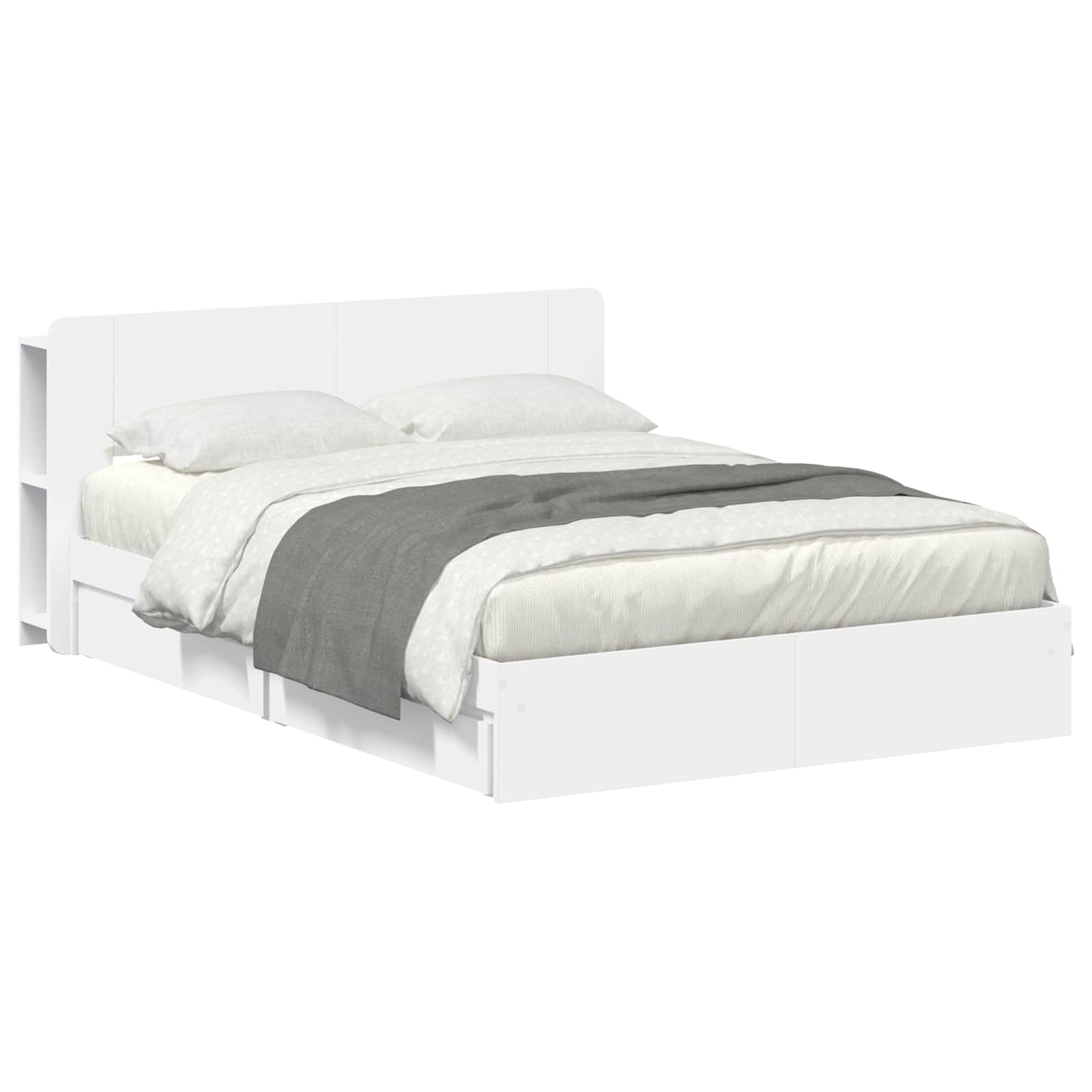 Bedframe met opslag met lade Wit 140 x 200 cm Bewerkt hout