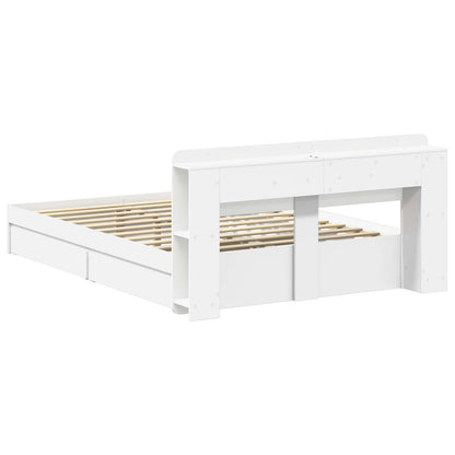 Bedframe met opslag met lade Wit 140 x 200 cm Bewerkt hout