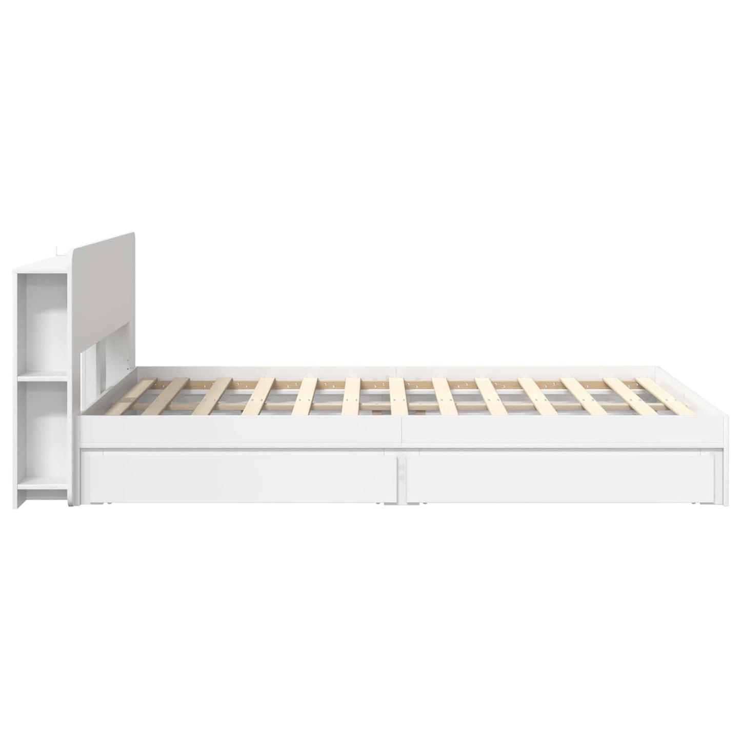 Bedframe met opslag met lade Wit 140 x 200 cm Bewerkt hout
