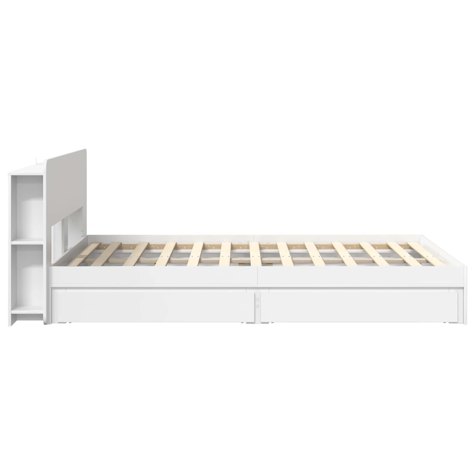 Bedframe met opslag met lade Wit 140 x 200 cm Bewerkt hout