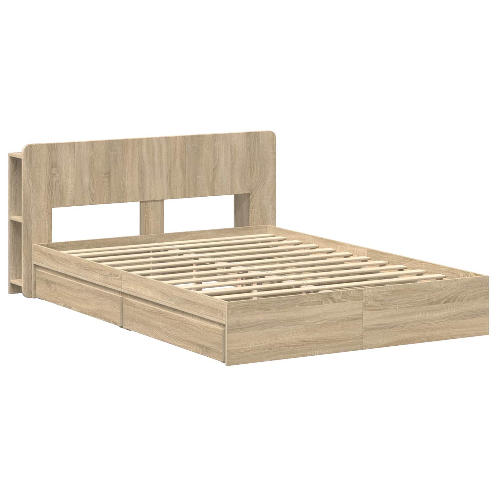 Bedframe met opslag Sonoma Eiken 150 x 200 cm Bewerkt hout