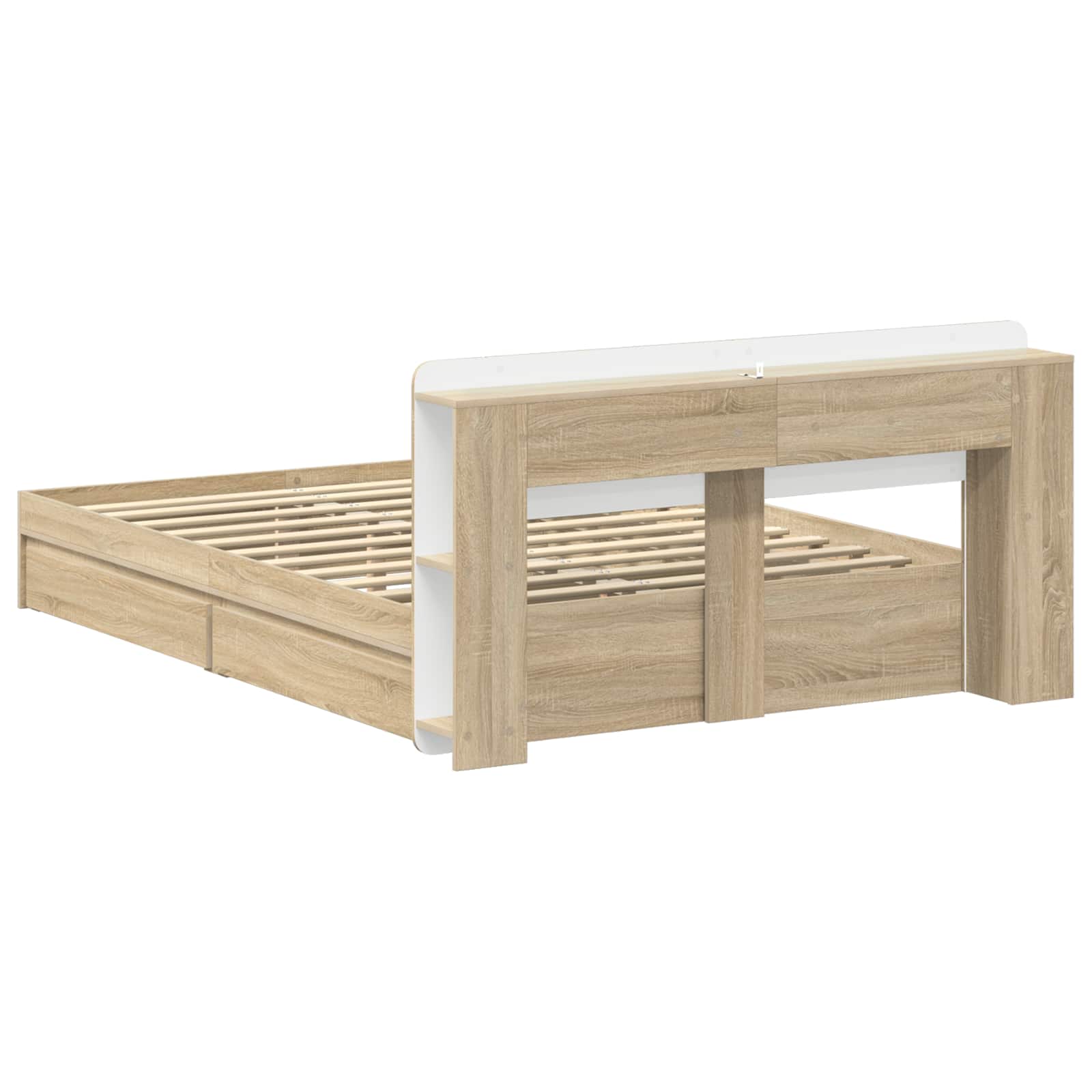 Bedframe met opslag Sonoma Eiken 150 x 200 cm Bewerkt hout