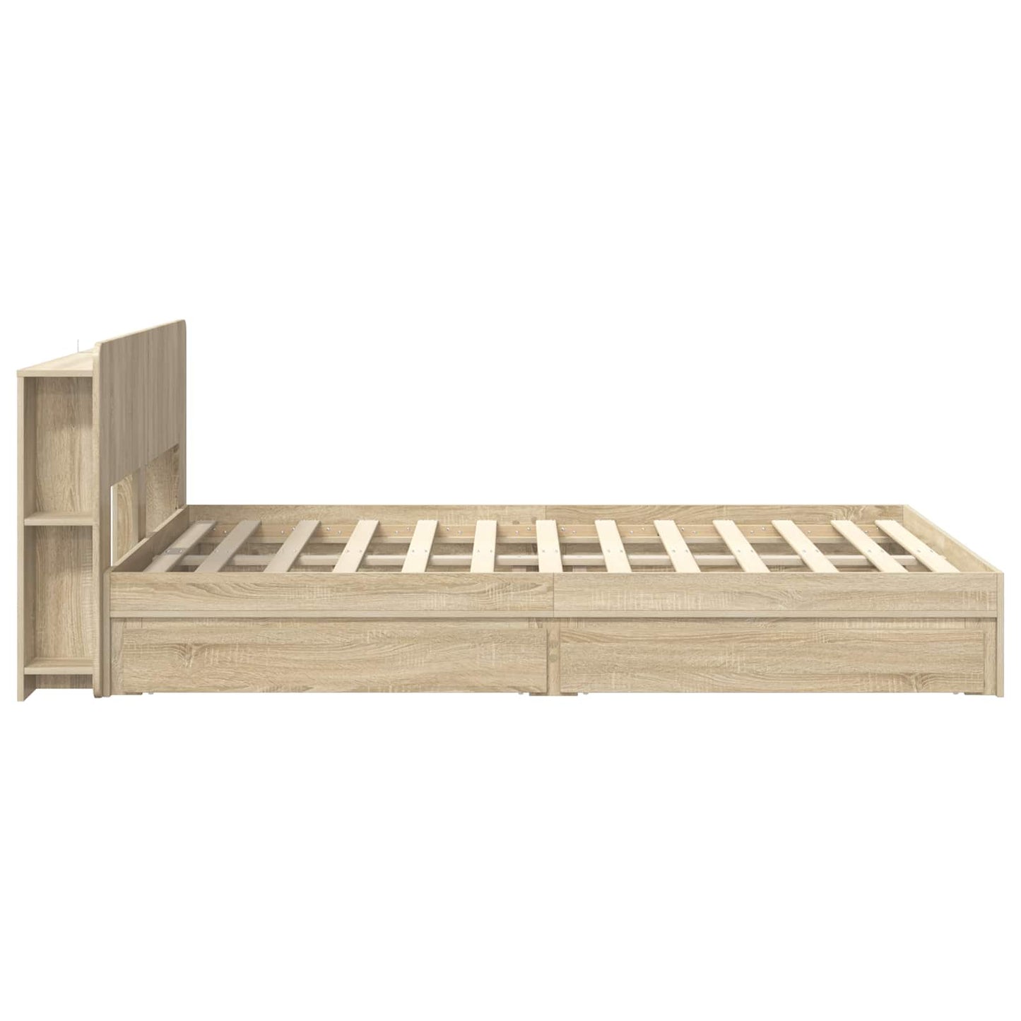 Bedframe met opslag Sonoma Eiken 150 x 200 cm Bewerkt hout