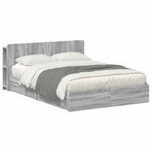Bedframe met opslag Grijs Sonoma 160 x 200 cm Bewerkt hout