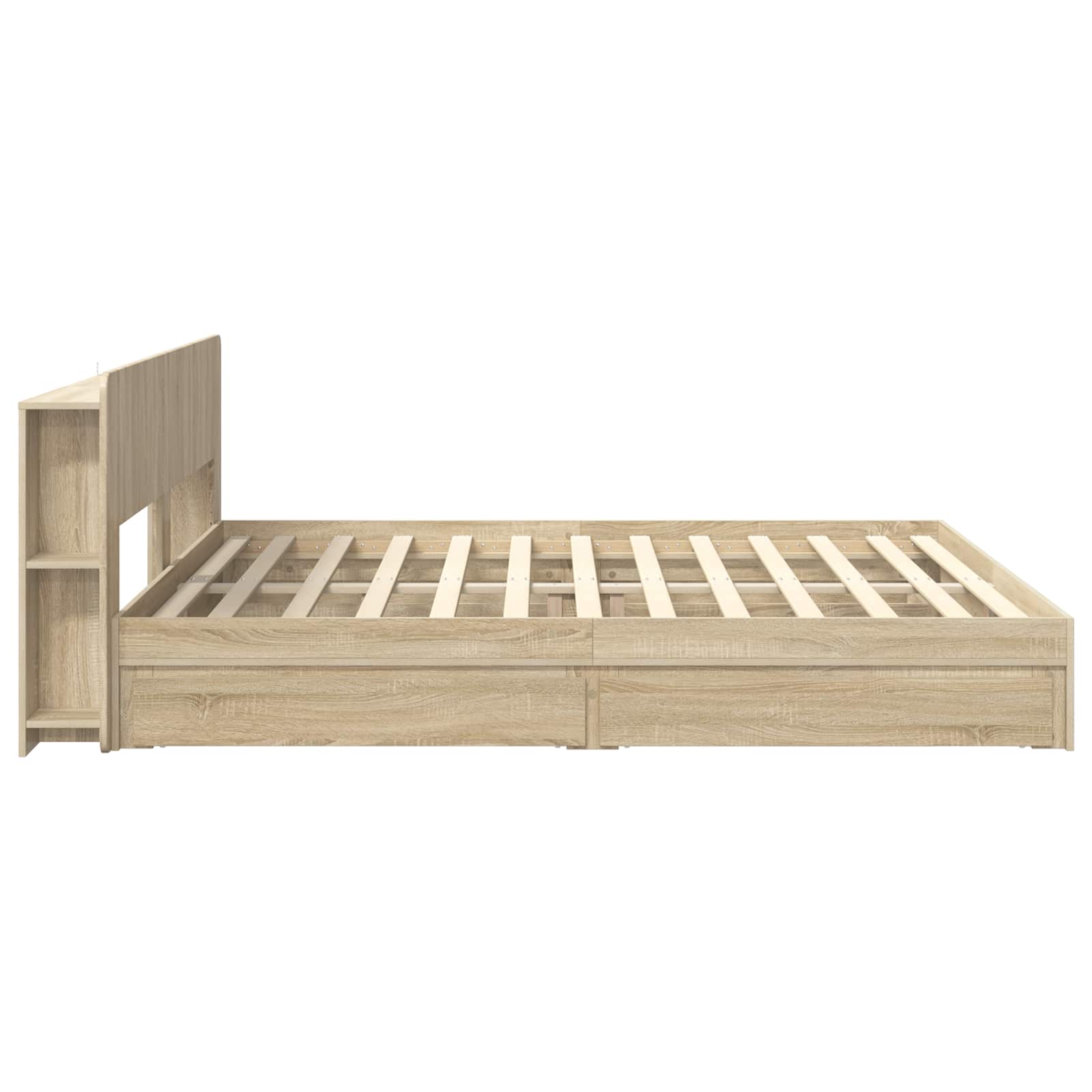 Bedframe met opslag Sonoma Eiken 180 x 200 cm Bewerkt hout
