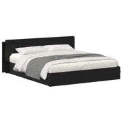 Bedframe met lade 200x200 cm zwart bewerkt hout