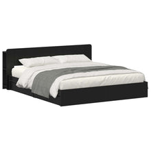 Bedframe met opslag met lade Zwart 200 x 200 cm Bewerkt hout