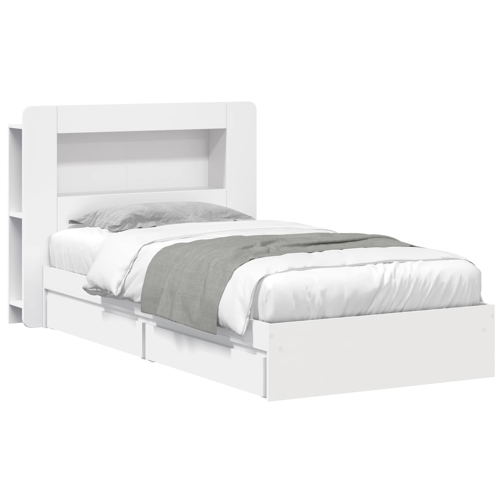 Bedframe met opslag met lade Wit 80 x 200 cm Bewerkt hout