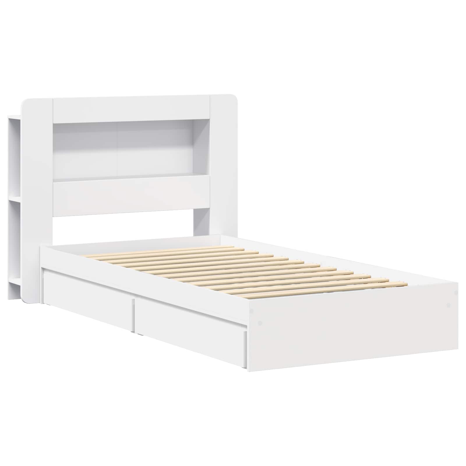 Bedframe met opslag met lade Wit 80 x 200 cm Bewerkt hout