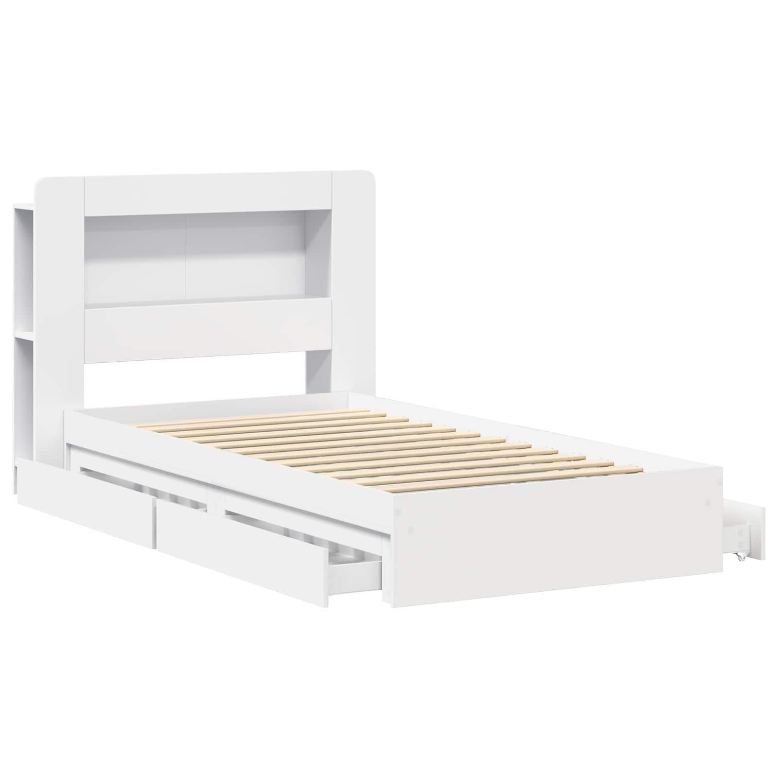 Bedframe met opslag met lade Wit 80 x 200 cm Bewerkt hout