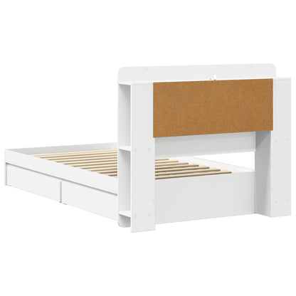 Bedframe met opslag met lade Wit 80 x 200 cm Bewerkt hout
