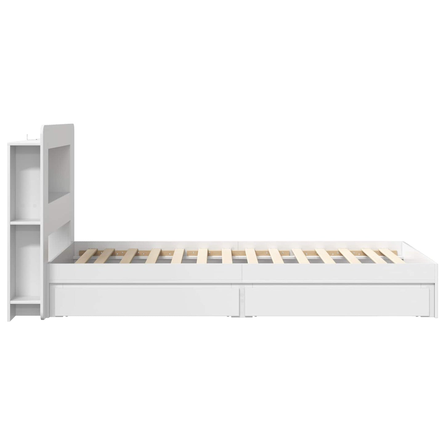 Bedframe met opslag met lade Wit 80 x 200 cm Bewerkt hout