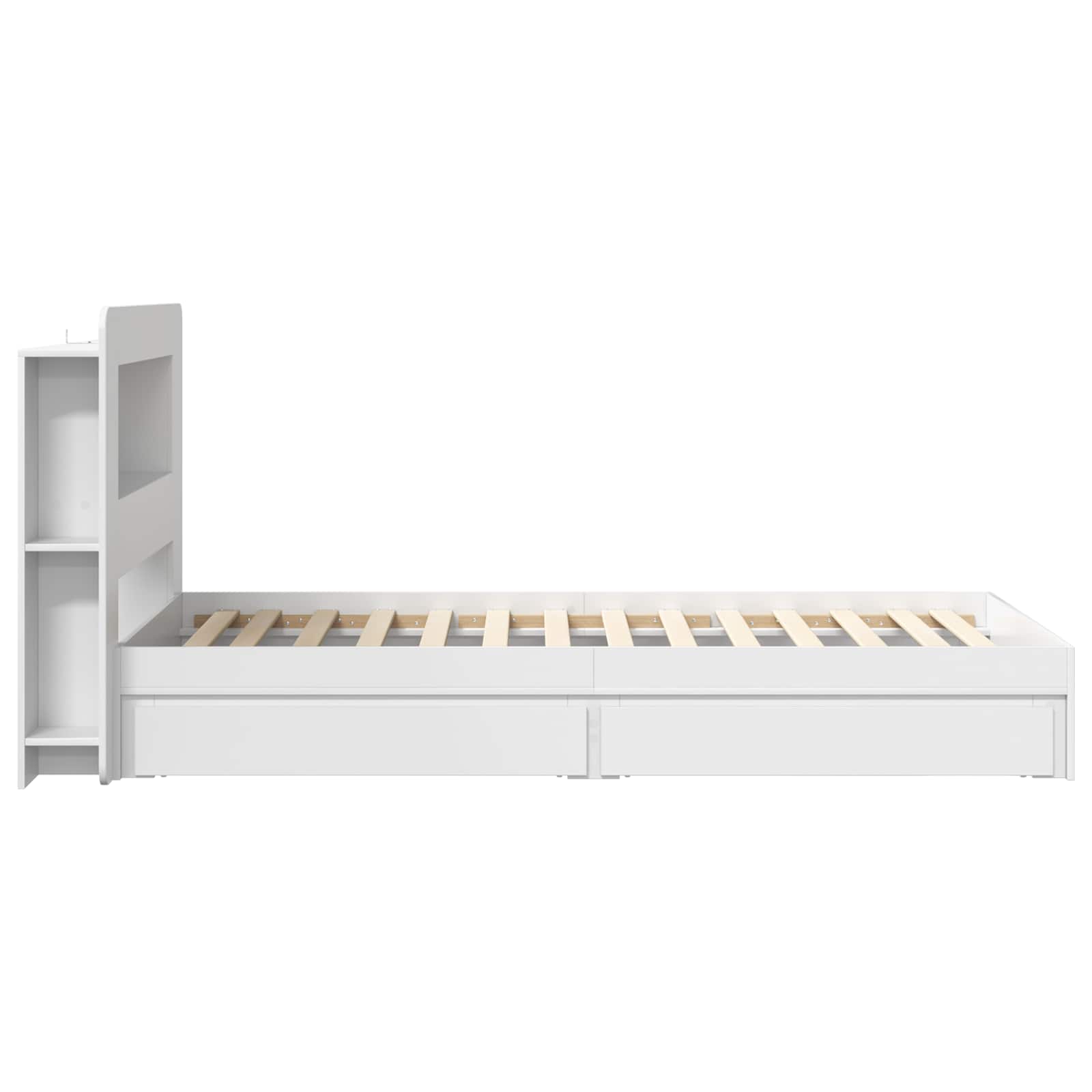 Bedframe met opslag met lade Wit 80 x 200 cm Bewerkt hout