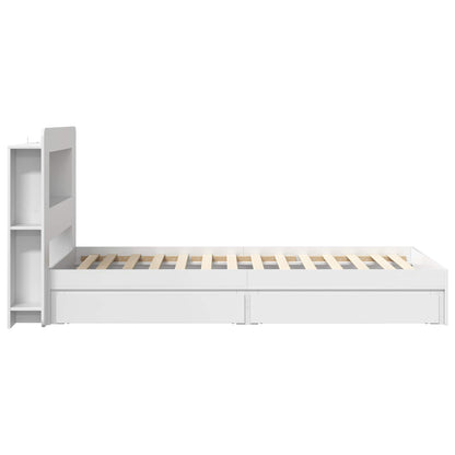 Bedframe met opslag met lade Wit 80 x 200 cm Bewerkt hout