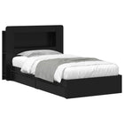 Storage Bed Frame with Drawer Black 90 x 190 cm Engineered Wood