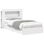 Bedframe 90x200 cm wit met lade