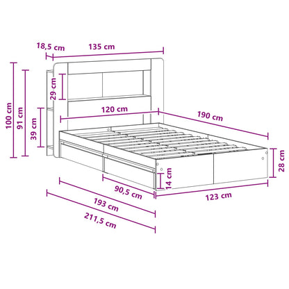Bedframe met opslag Bewerkt hout