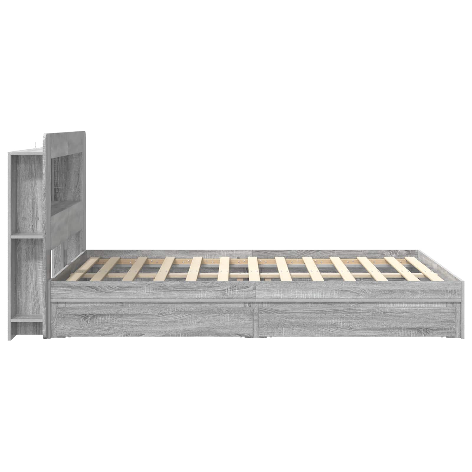 Bedframe met opslag Grijs Sonoma 140 x 200 cm Bewerkt hout