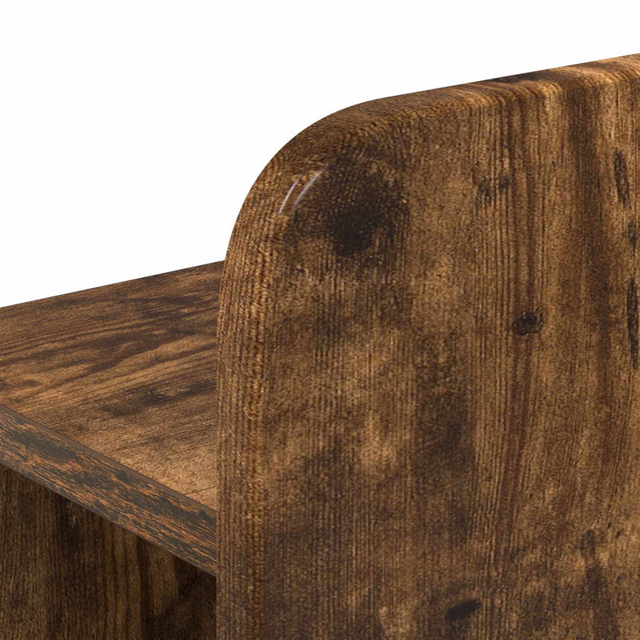 Bedframe met opslag Gerookt eiken 135 x 190 cm Bewerkt hout