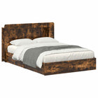 Bedframe met opslag 135x190 cm gerookt eiken bewerkt hout
