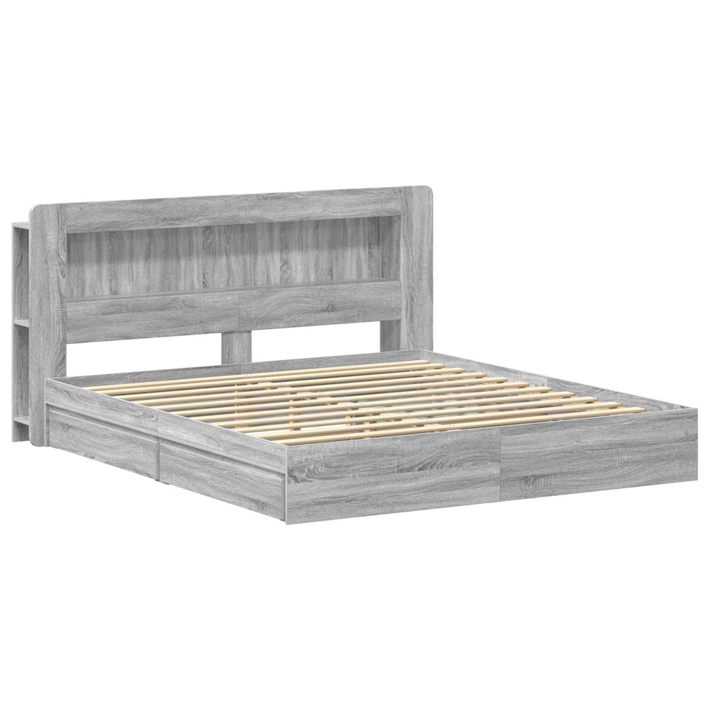 Bedframe met opslag Grijs Sonoma 180 x 200 cm Bewerkt hout