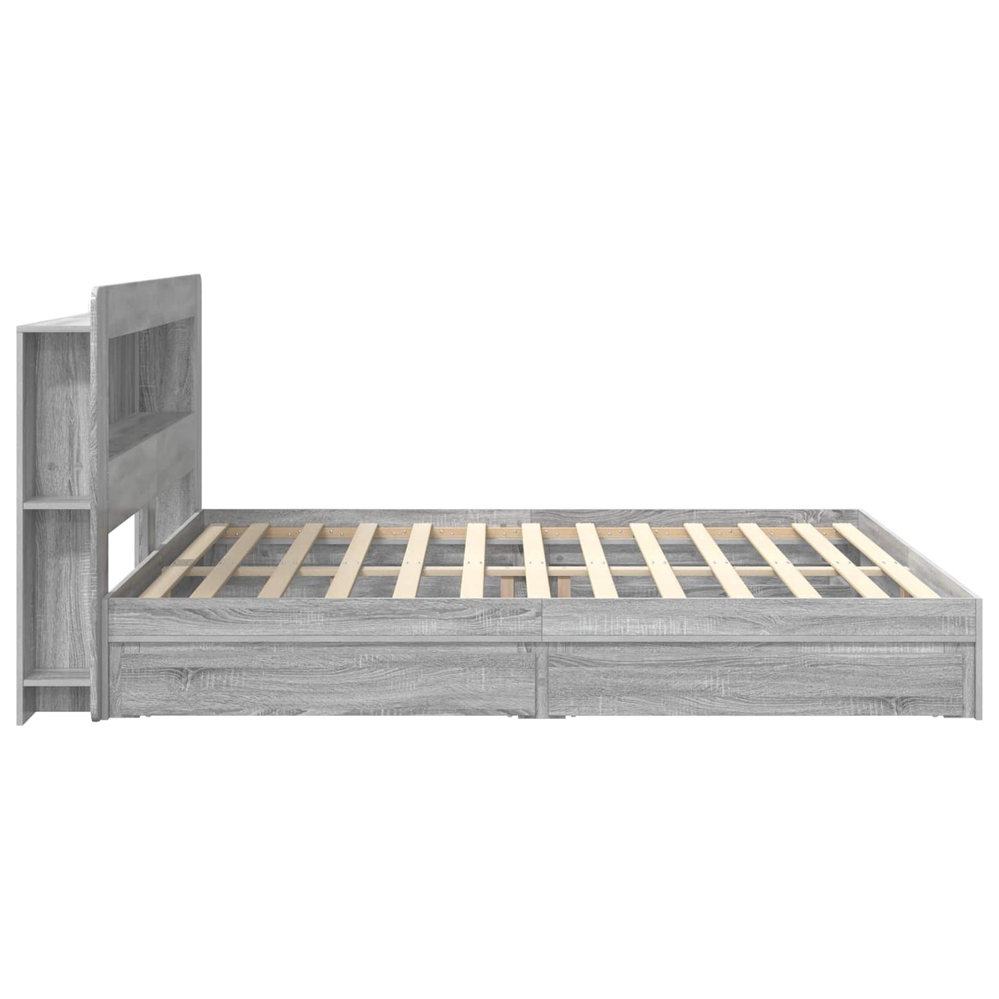 Bedframe met opslag Grijs Sonoma 180 x 200 cm Bewerkt hout