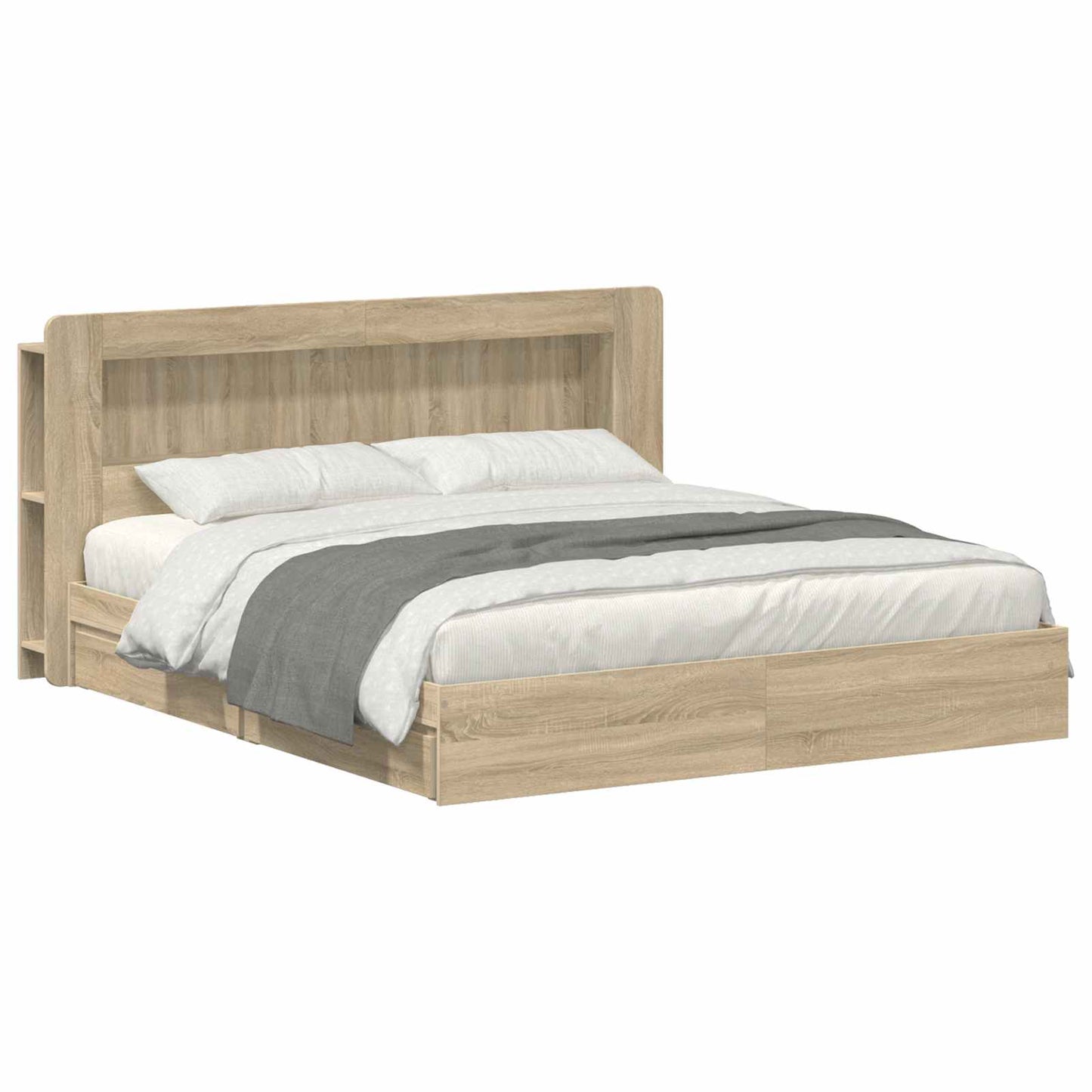 Bedframe met opslag Sonoma Eiken 180 x 200 cm Bewerkt hout