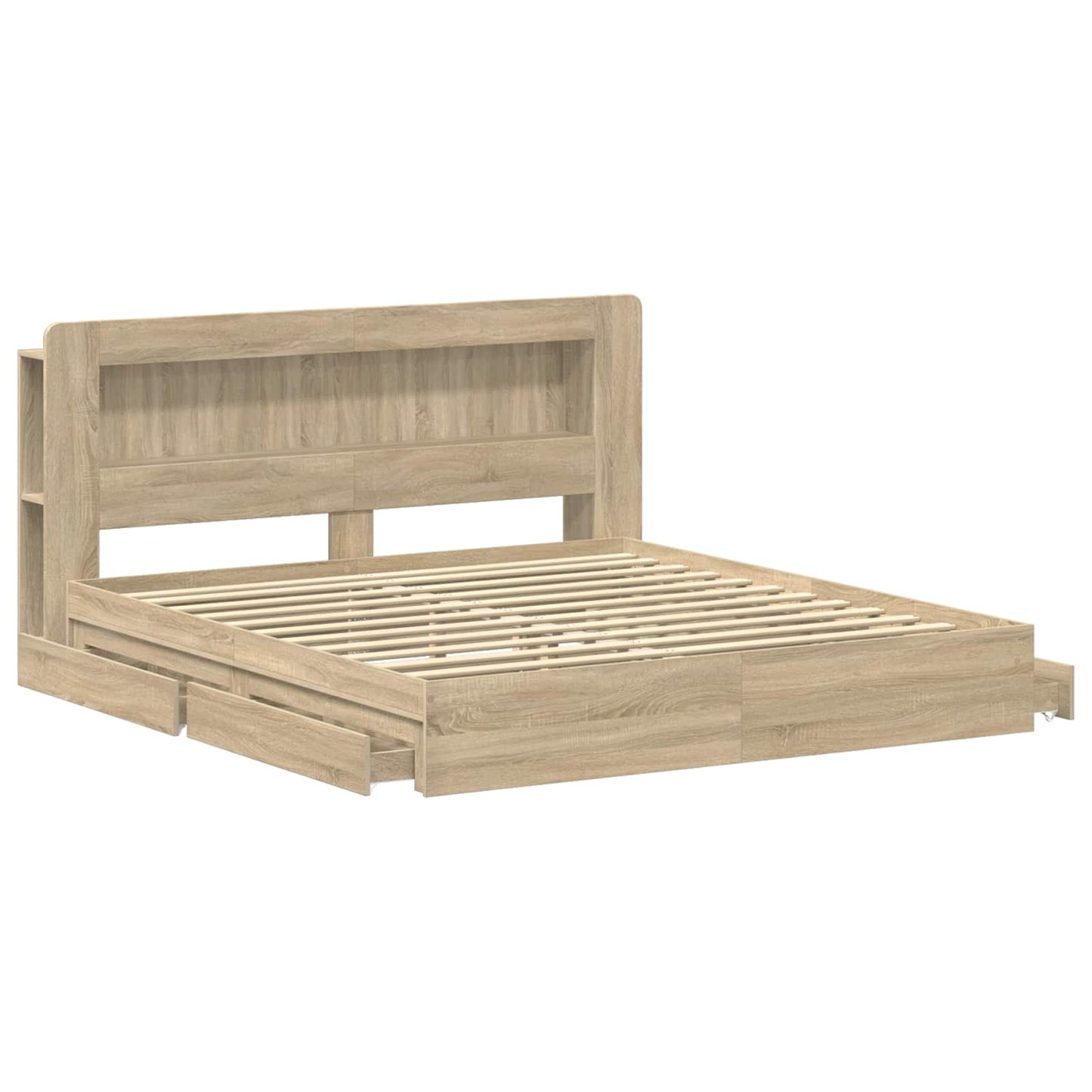 Bedframe met opslag Sonoma Eiken 180 x 200 cm Bewerkt hout