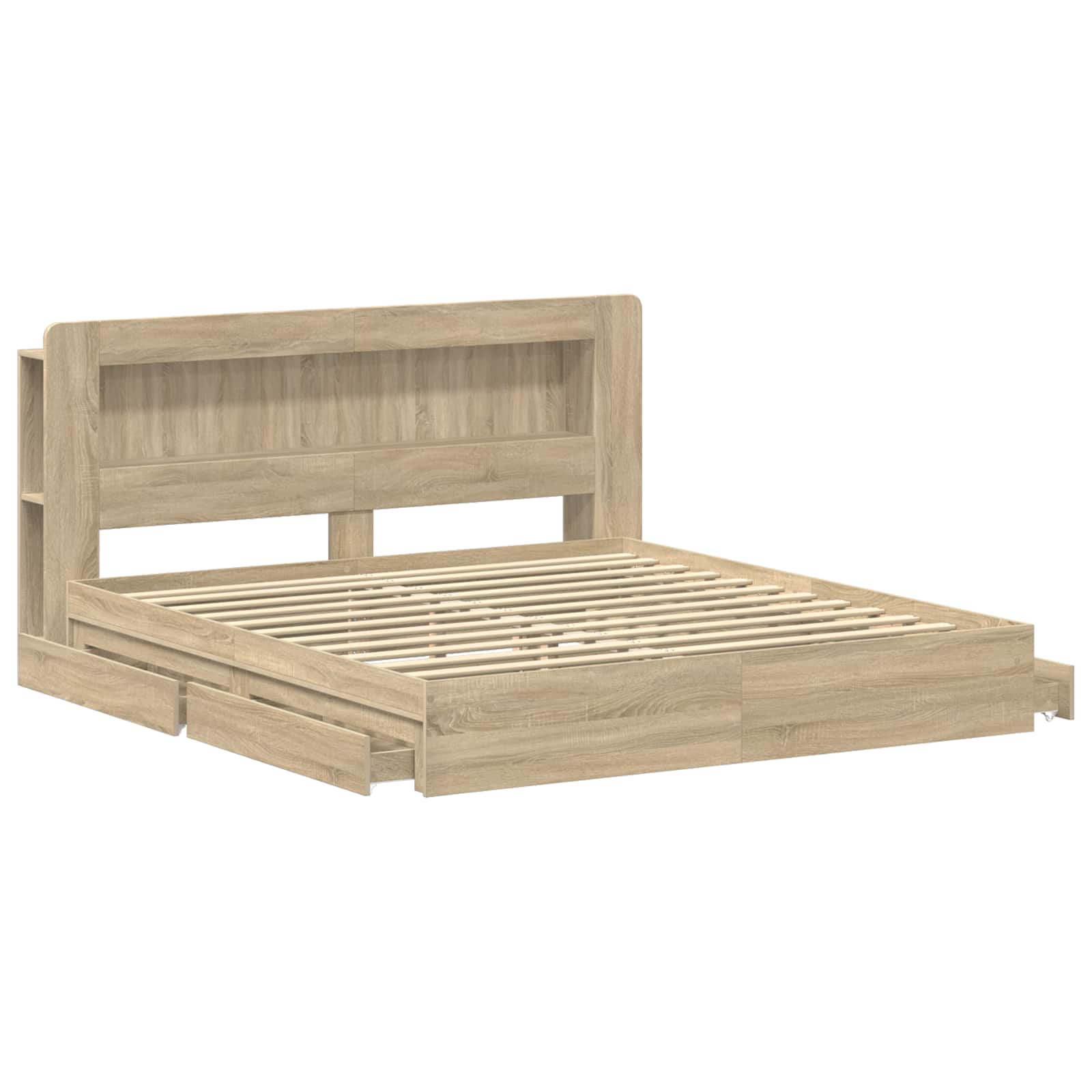 Bedframe met opslag Sonoma Eiken 180 x 200 cm Bewerkt hout