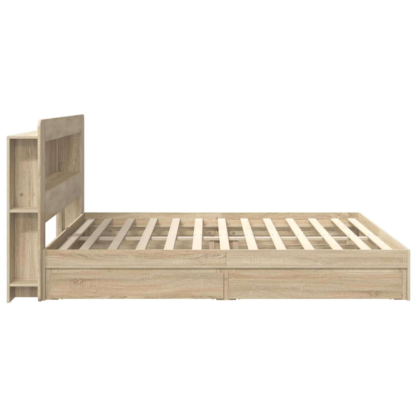 Bedframe met opslag Sonoma Eiken 180 x 200 cm Bewerkt hout