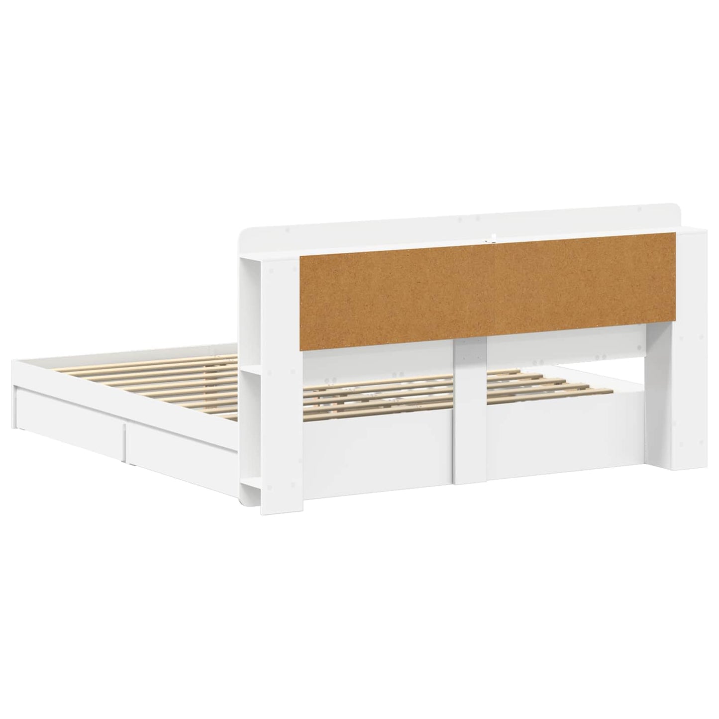 Bedframe met opslag met lade Wit 200 x 200 cm Bewerkt hout