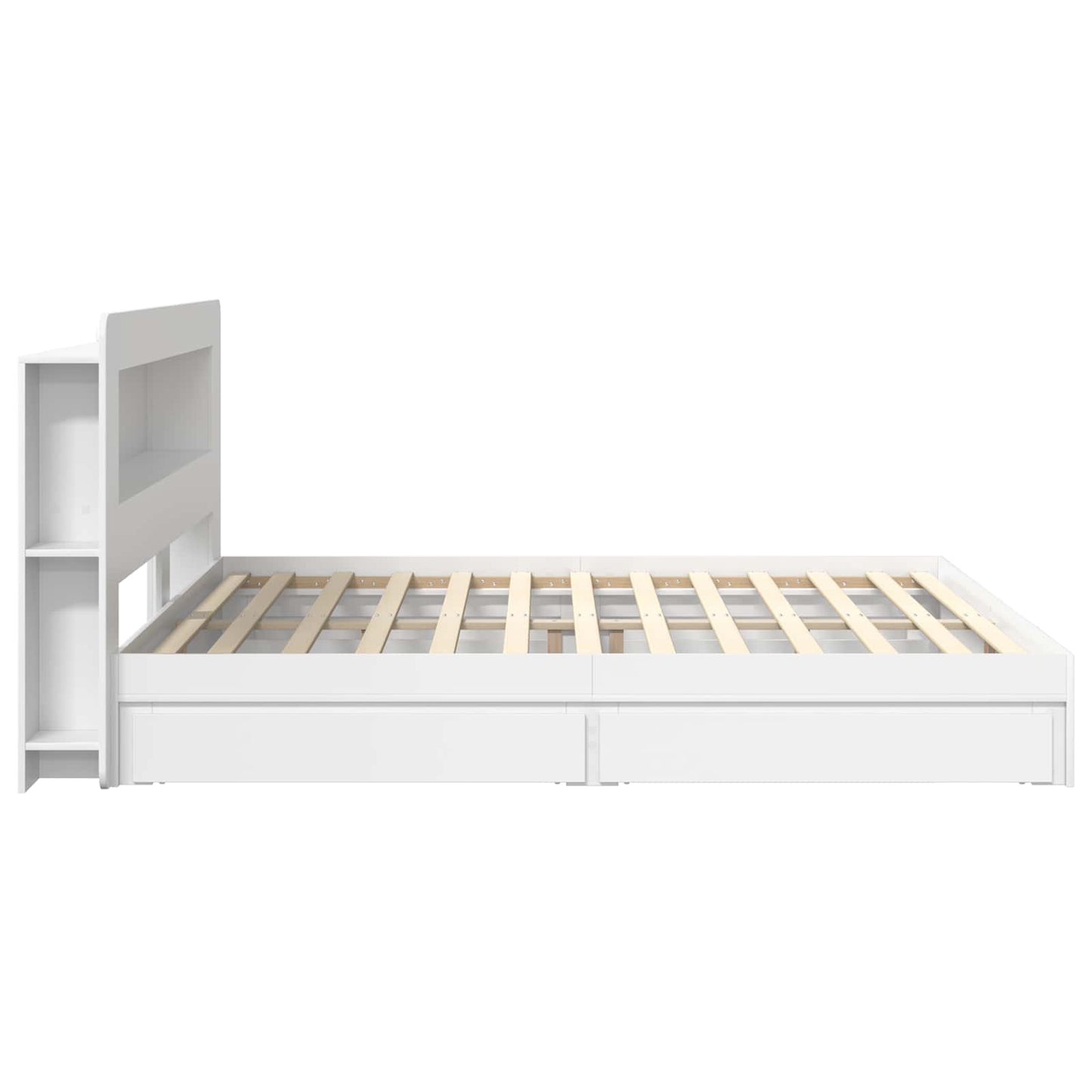 Bedframe met opslag met lade Wit 200 x 200 cm Bewerkt hout