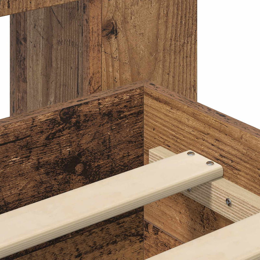 Bedframe met opslag Oud hout 80 x 200 cm Bewerkt hout