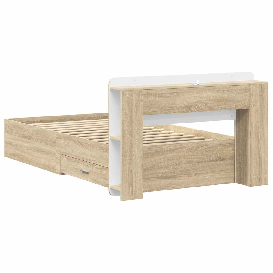 Bedframe met opslag Sonoma Eiken 80 x 200 cm Bewerkt hout