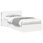 Bedframe 80x200 cm wit met opbergruimte