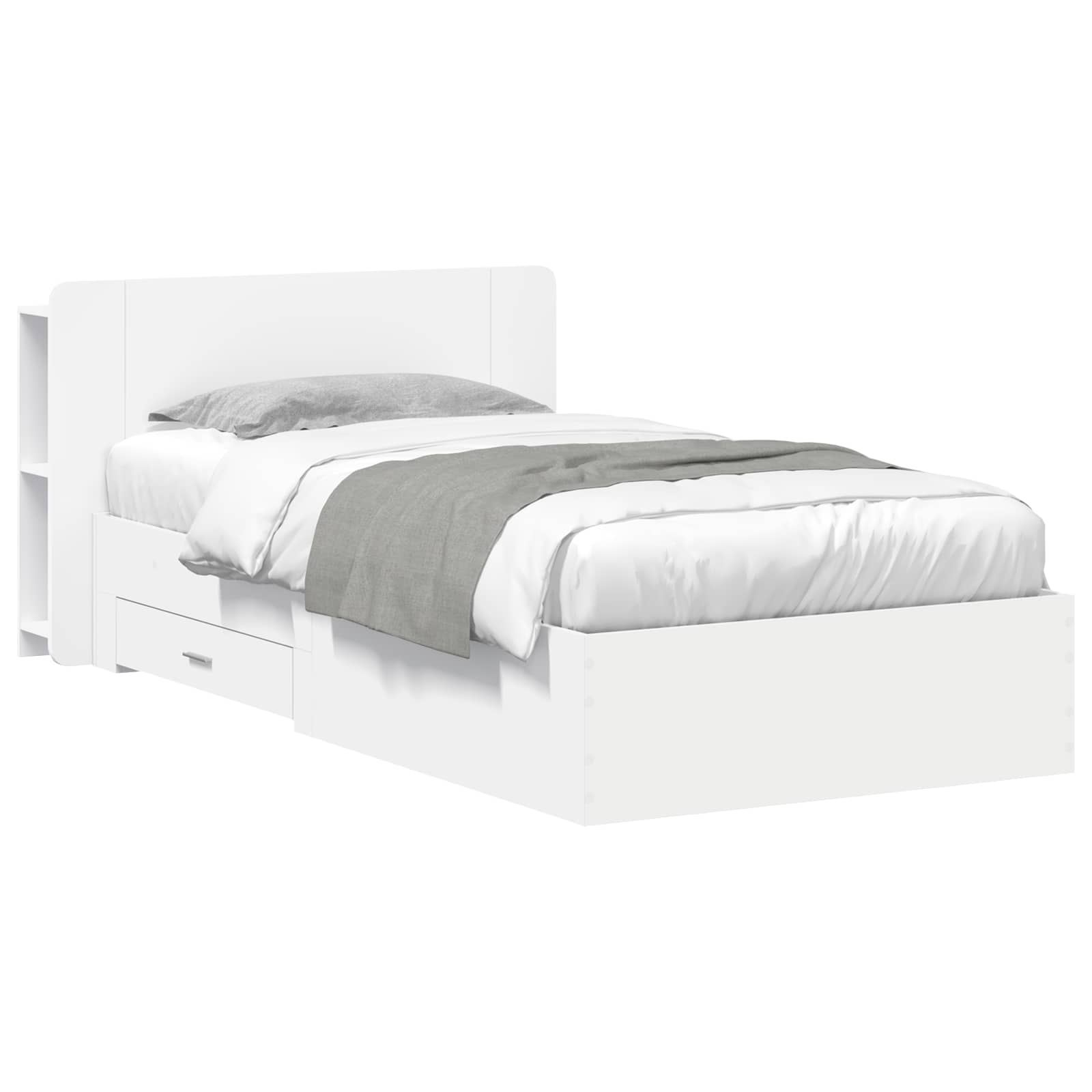 Bedframe met opslag met hoofdeinde Wit 80 x 200 cm Bewerkt hout