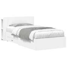 Bedframe met opslag met hoofdeinde Wit 80 x 200 cm Bewerkt hout