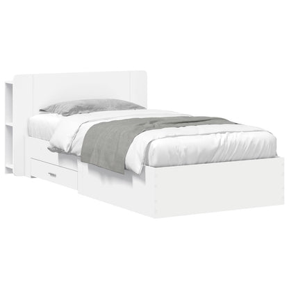 Bedframe met opslag met hoofdeinde Wit 80 x 200 cm Bewerkt hout