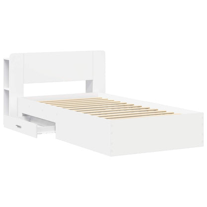 Bedframe met opslag met hoofdeinde Wit 80 x 200 cm Bewerkt hout